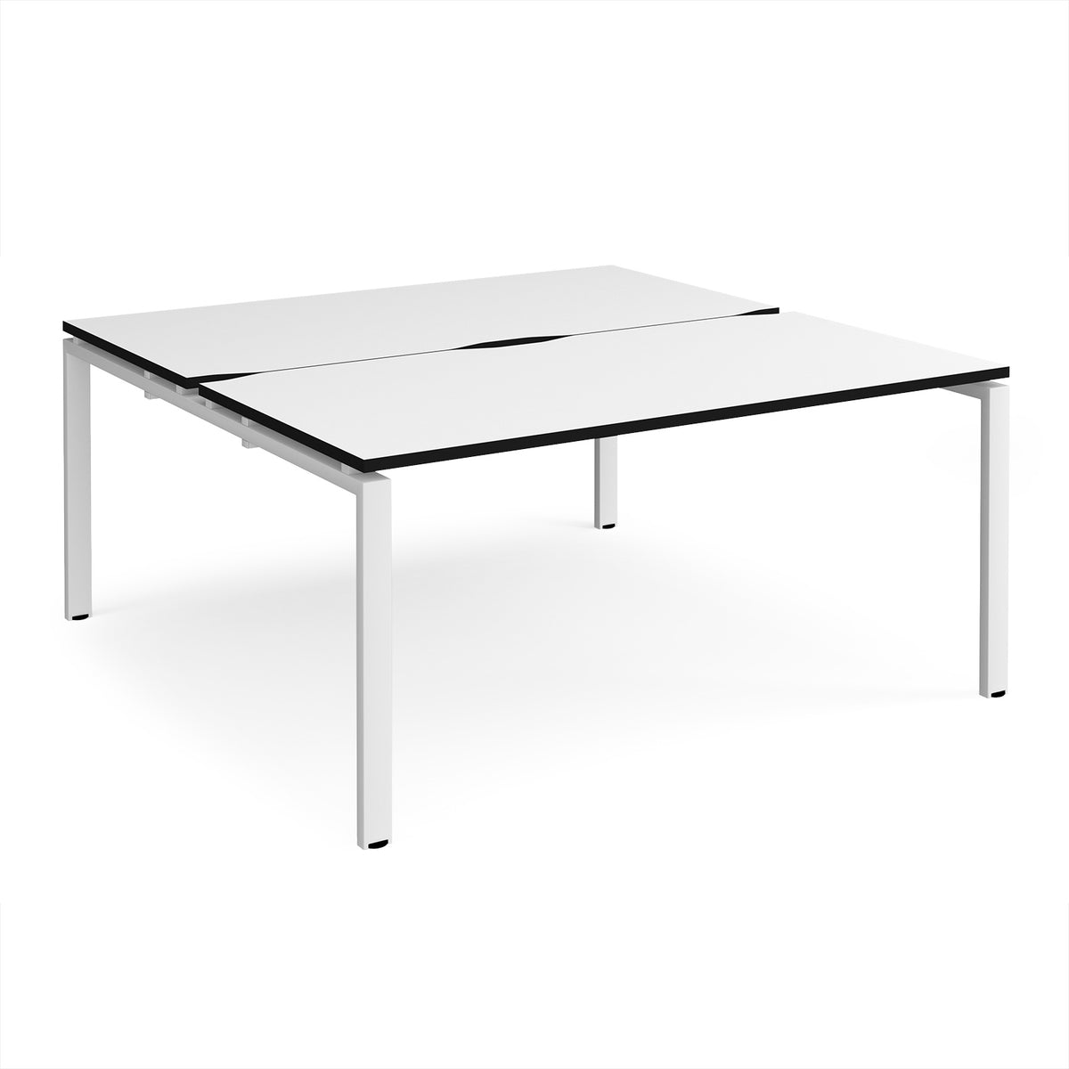 Adapt back to back desks 1600mm x 1600mm - white frame, White Top, black edge - view 1
