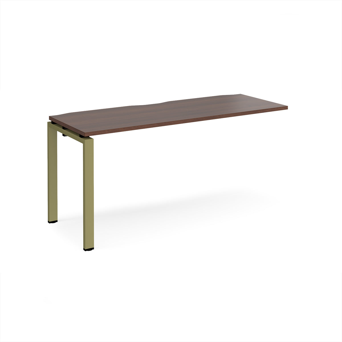 Adapt add on unit single 1600mm x 600mm - green frame, Walnut top - view 1