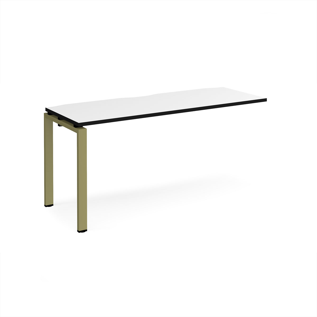 Adapt add on unit single 1600mm x 600mm - green frame, White Top, black edge - view 1