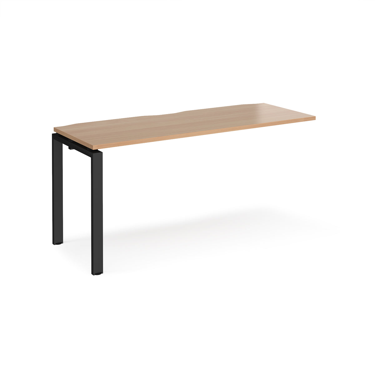Adapt add on unit single 1600mm x 600mm - black frame, Beech top - view 1