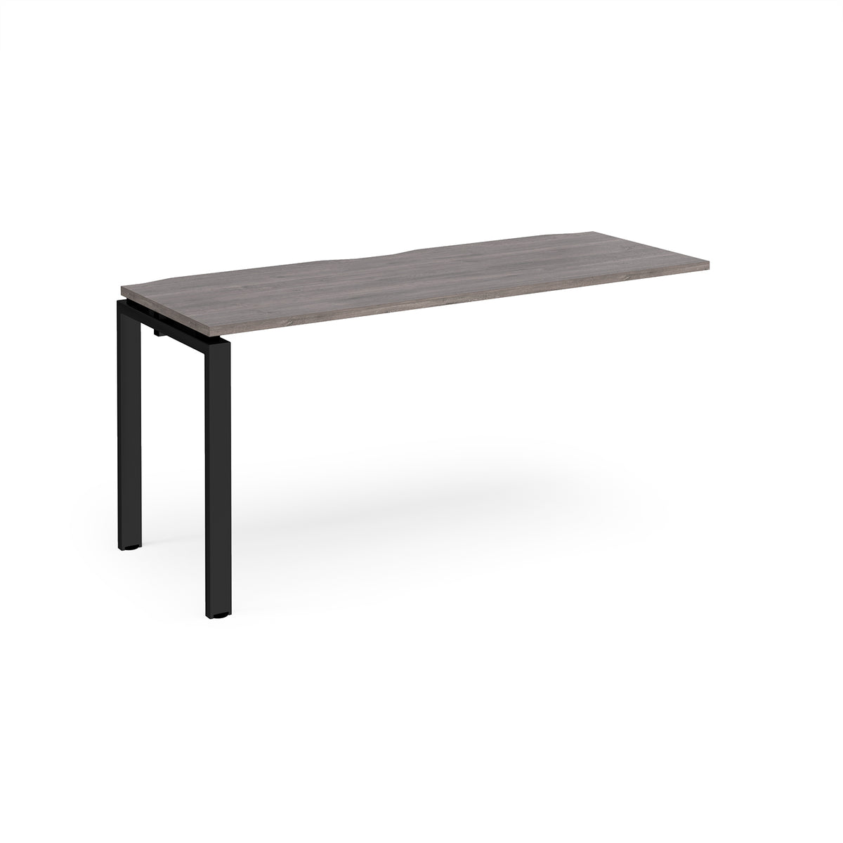 Adapt add on unit single 1600mm x 600mm - black frame, Grey Oak Top - view 1