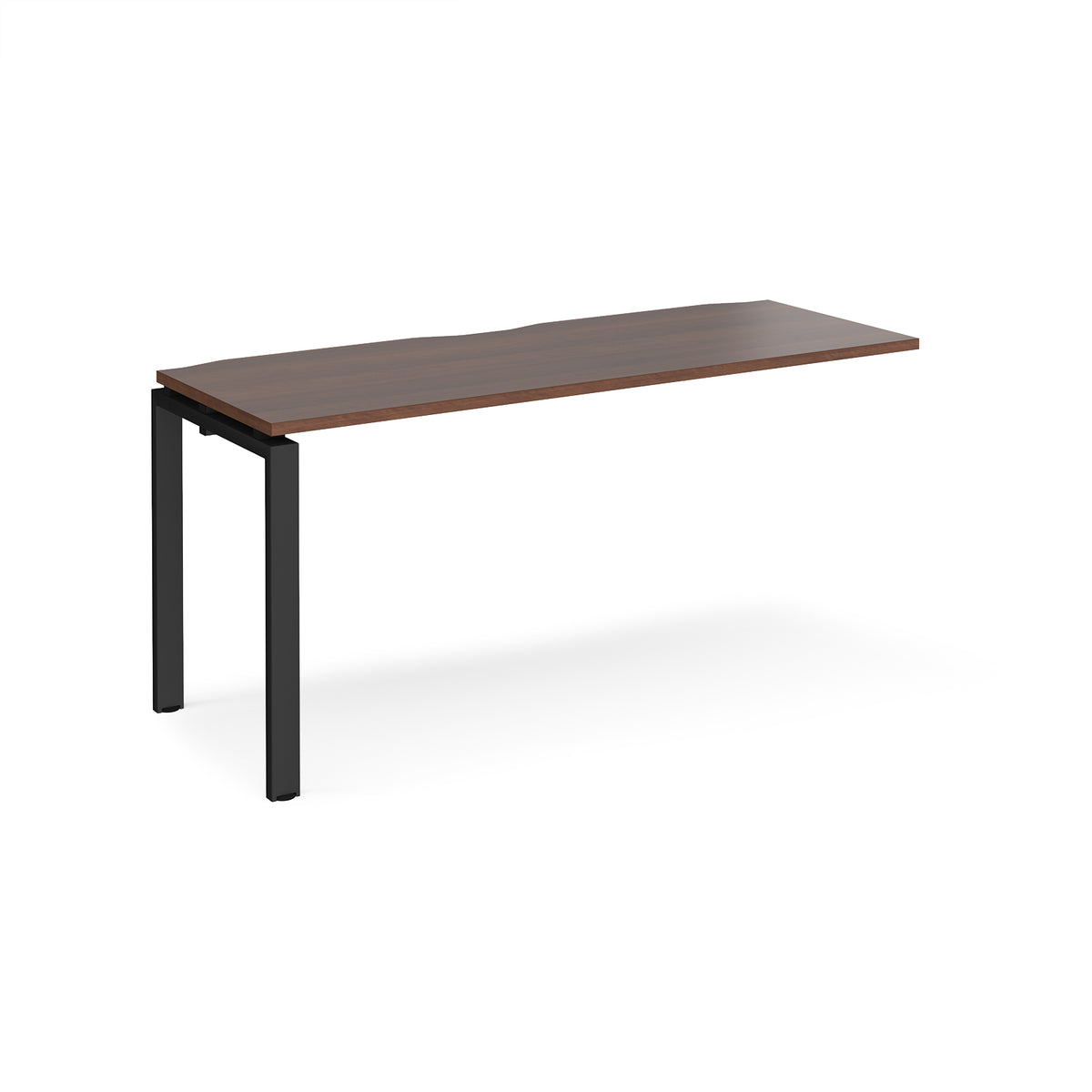 Adapt add on unit single 1600mm x 600mm - black frame, Walnut top - view 1