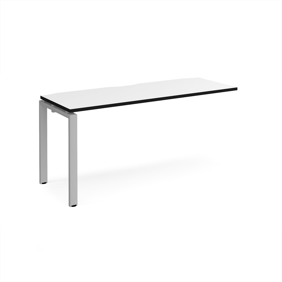 Adapt add on unit single 1600mm x 600mm - silver frame, White Top, black edge - view 1