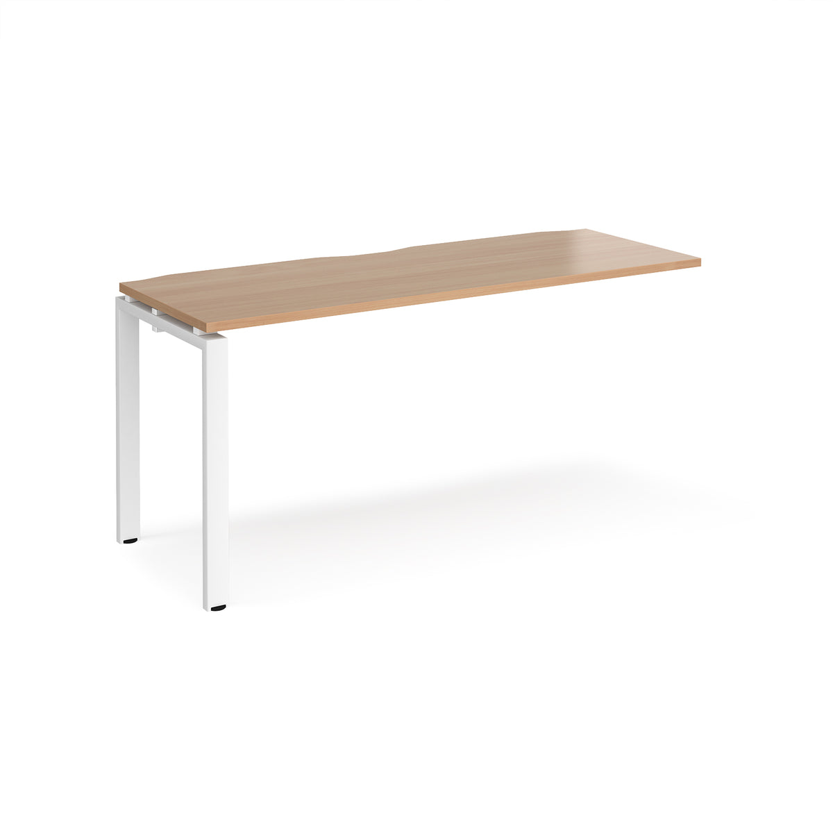 Adapt add on unit single 1600mm x 600mm - white frame, Beech top - view 1