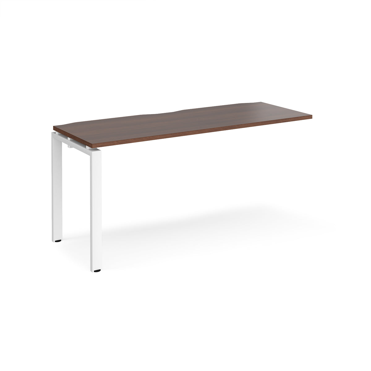 Adapt add on unit single 1600mm x 600mm - white frame, Walnut top - view 1
