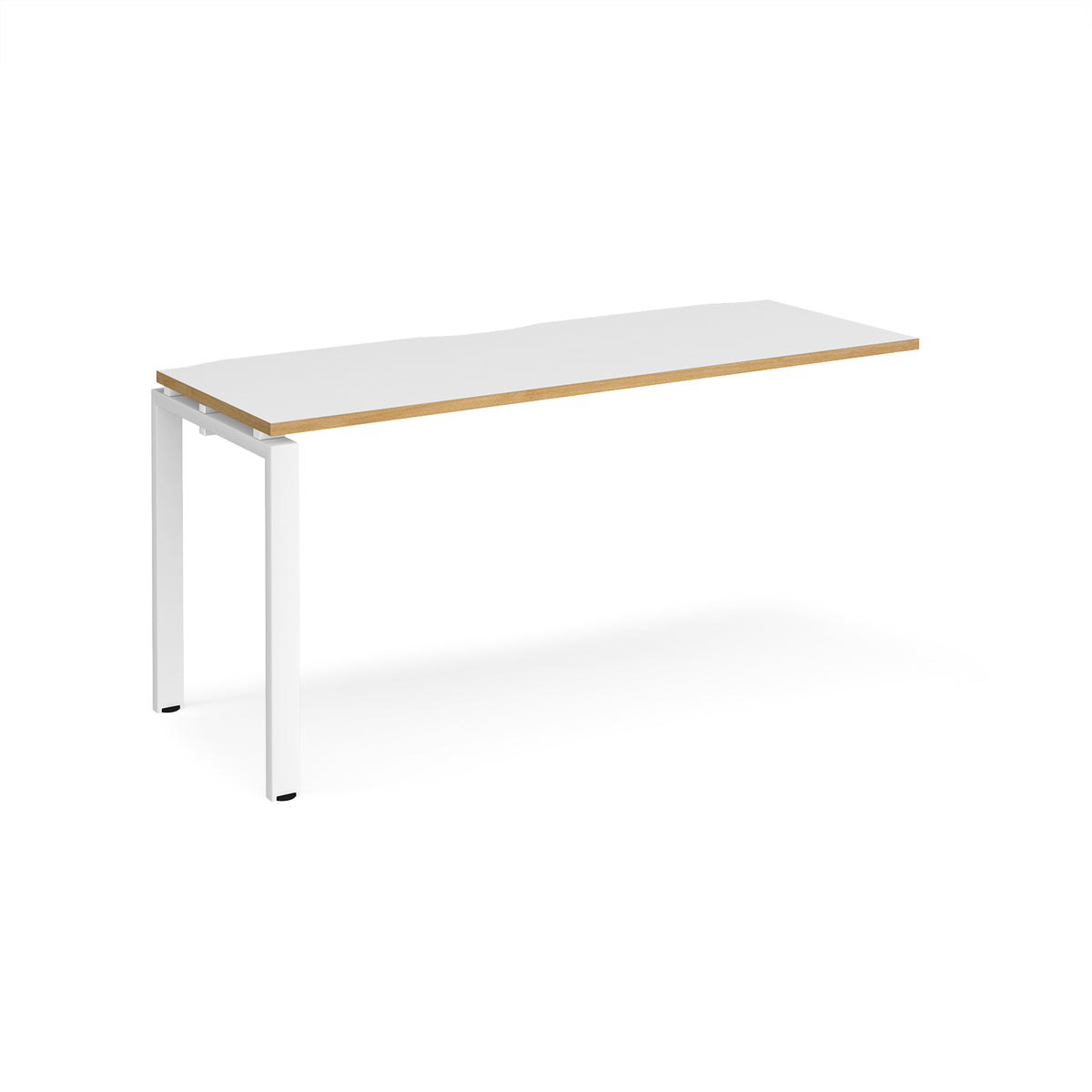 Adapt add on unit single 1600mm x 600mm - white frame, White Top with oak edging - view 1