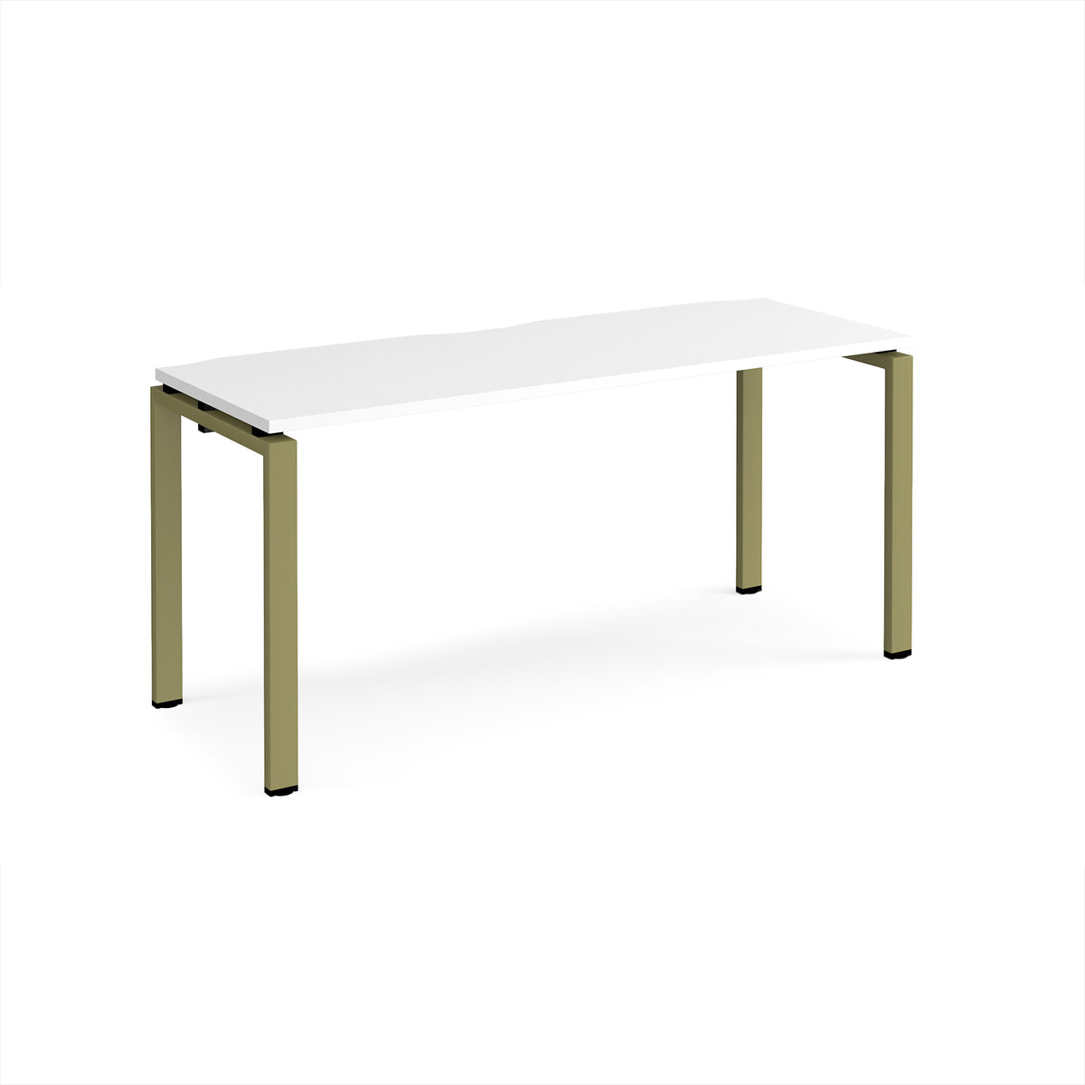 Adapt single desk 1600mm x 600mm - green frame, White Top - view 1
