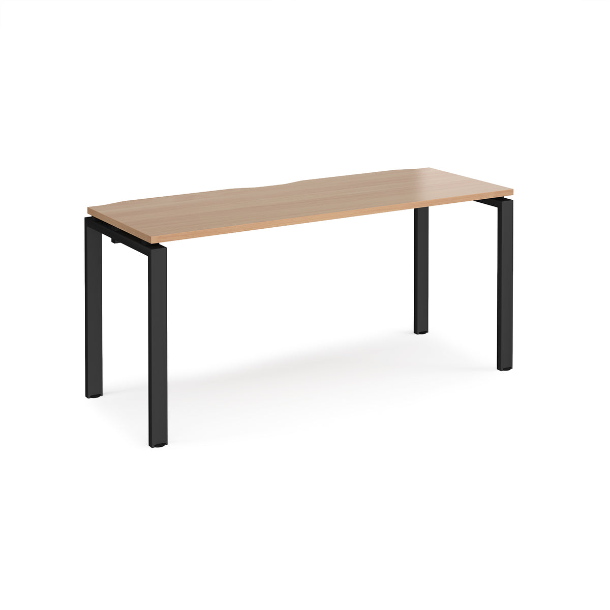 Adapt single desk 1600mm x 600mm - black frame, Beech top - view 1