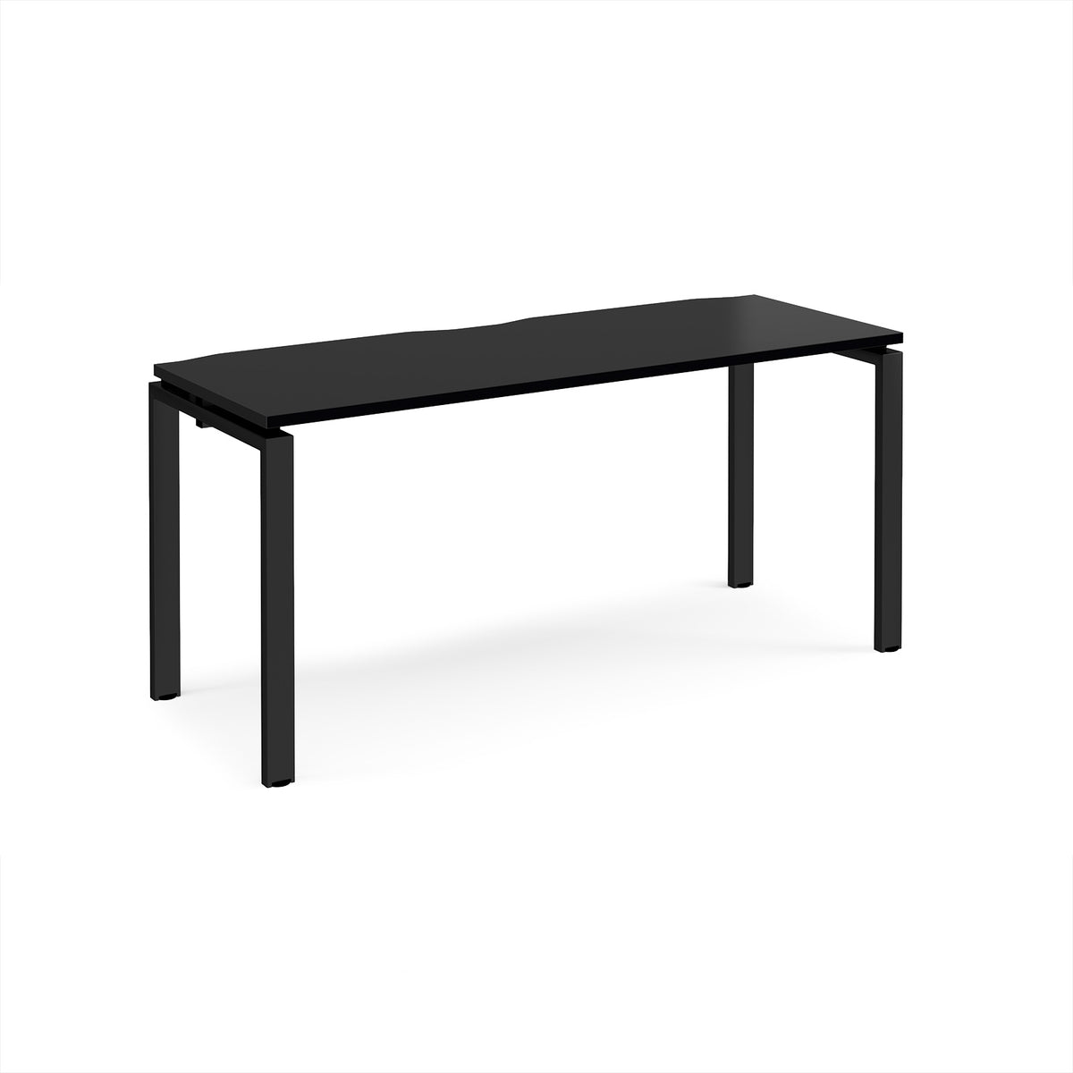 Adapt single desk 1600mm x 600mm - black frame, black top - view 1