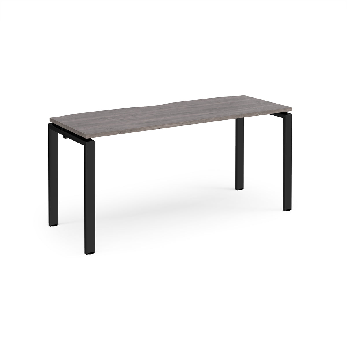 Adapt single desk 1600mm x 600mm - black frame, Grey Oak Top - view 1