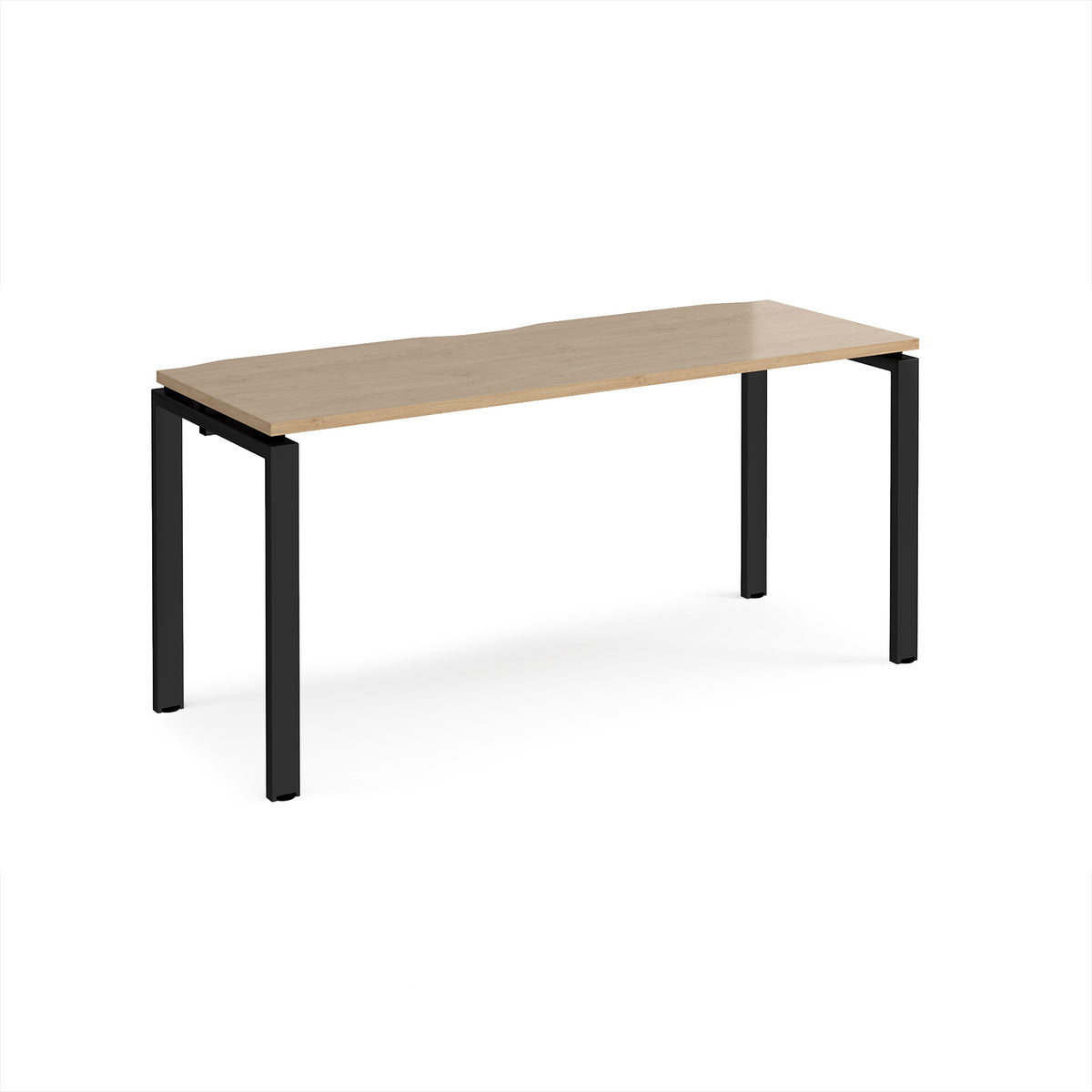 Adapt single desk 1600mm x 600mm - black frame, Kendal Oak Top - view 1