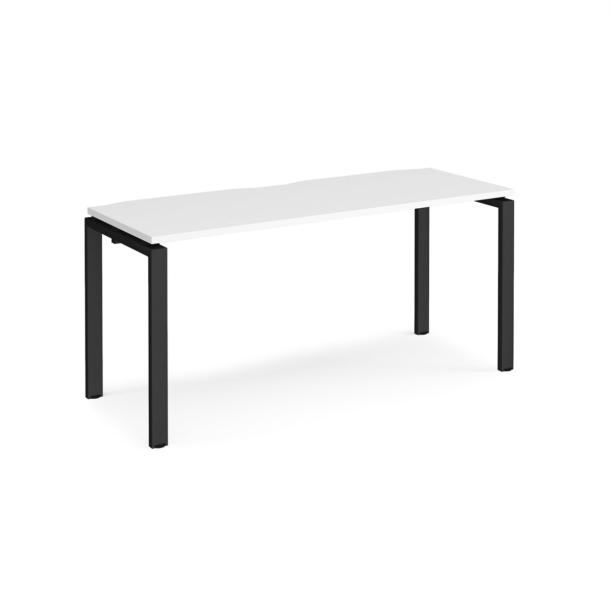 Adapt single desk 1600mm x 600mm - black frame, White Top - view 1