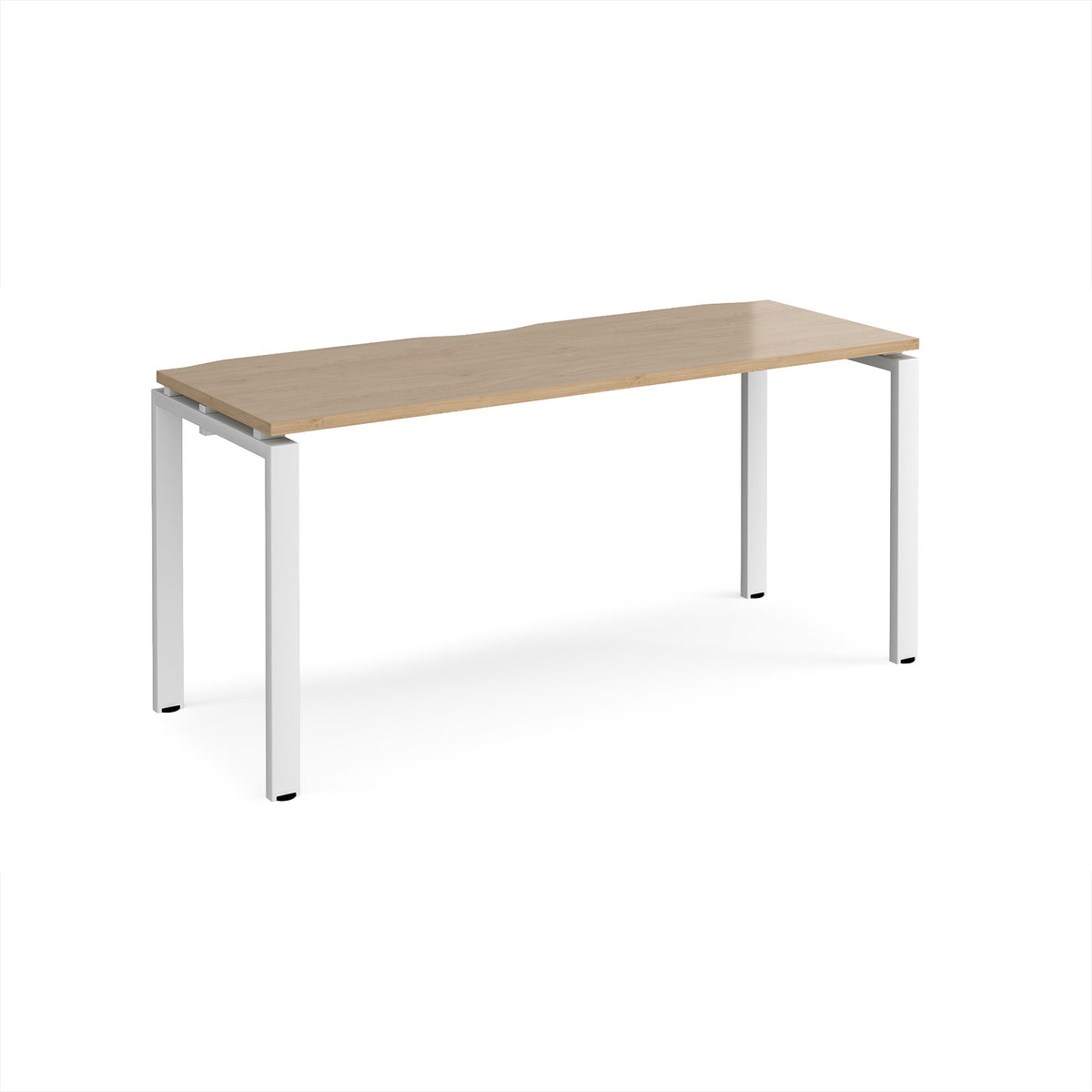 Adapt single desk 1600mm x 600mm - white frame, Kendal Oak Top - view 1