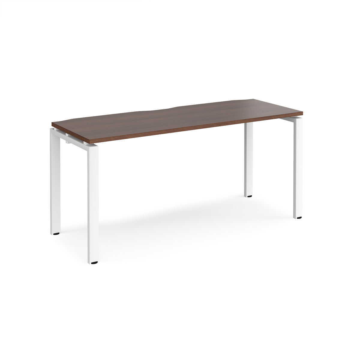 Adapt single desk 1600mm x 600mm - white frame, Walnut top - view 1