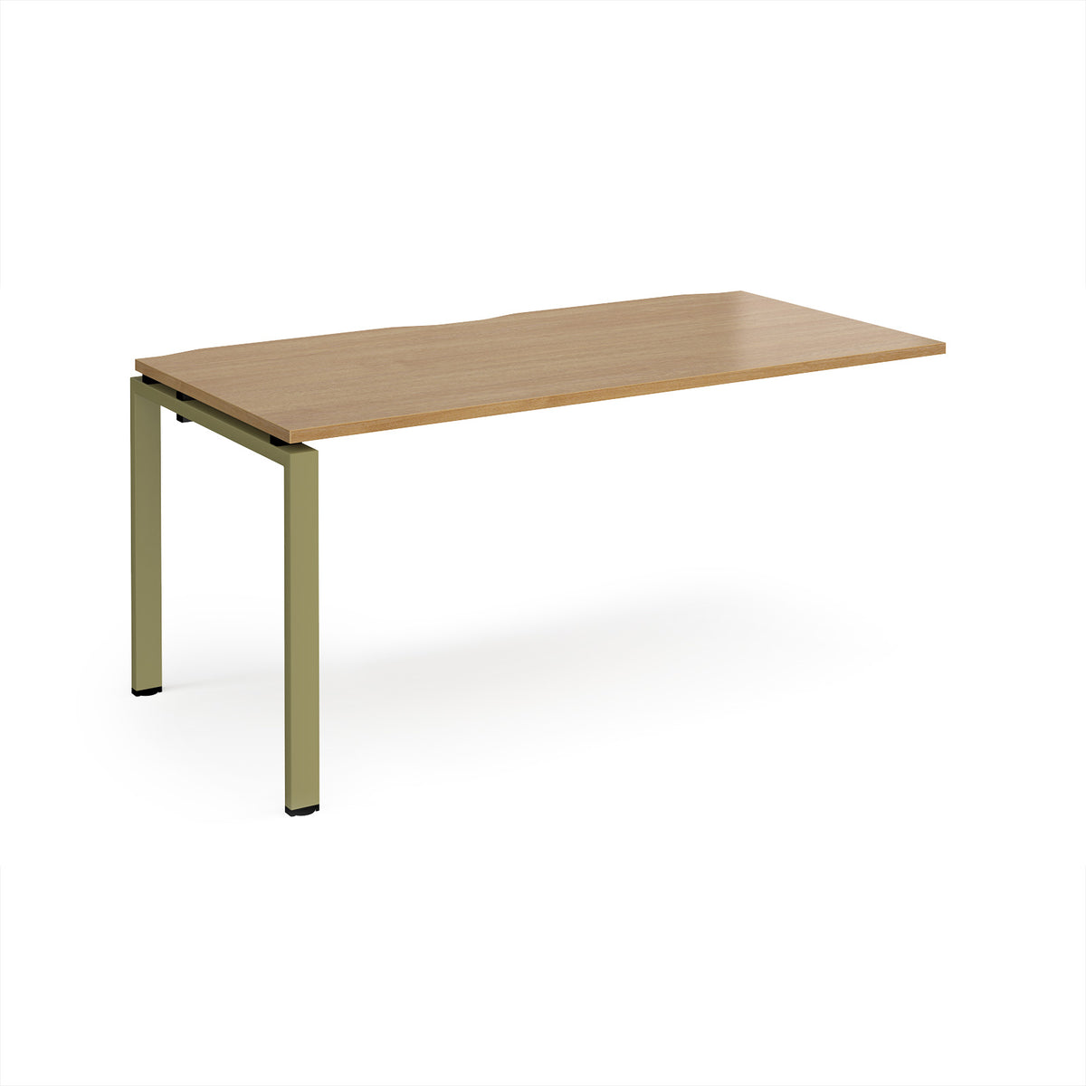Adapt add on unit single 1600mm x 800mm - green frame, Oak Top - view 1