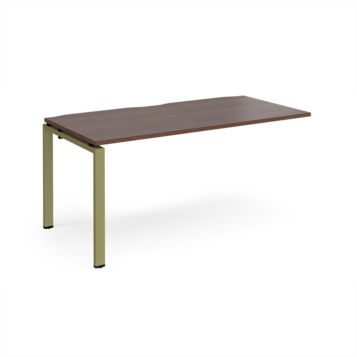 Adapt add on unit single 1600mm x 800mm - green frame, Walnut top - view 1