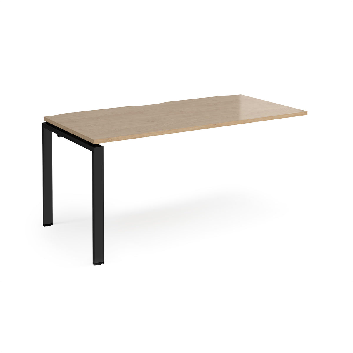 Adapt add on unit single 1600mm x 800mm - black frame, Kendal Oak Top - view 1