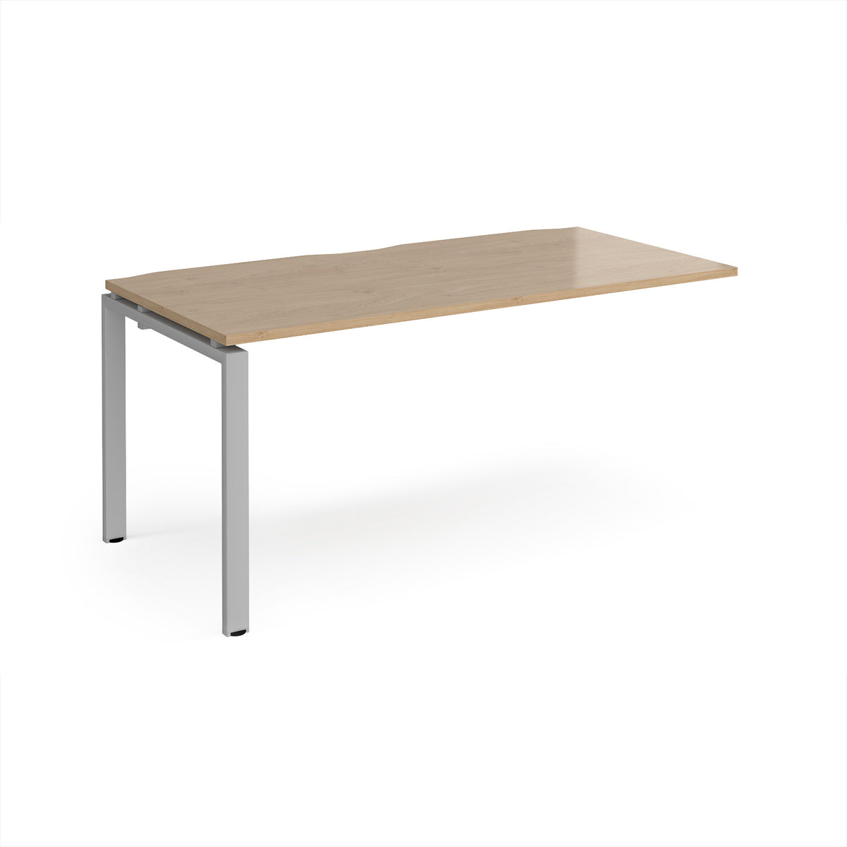 Adapt add on unit single 1600mm x 800mm - silver frame, Kendal Oak Top - view 1