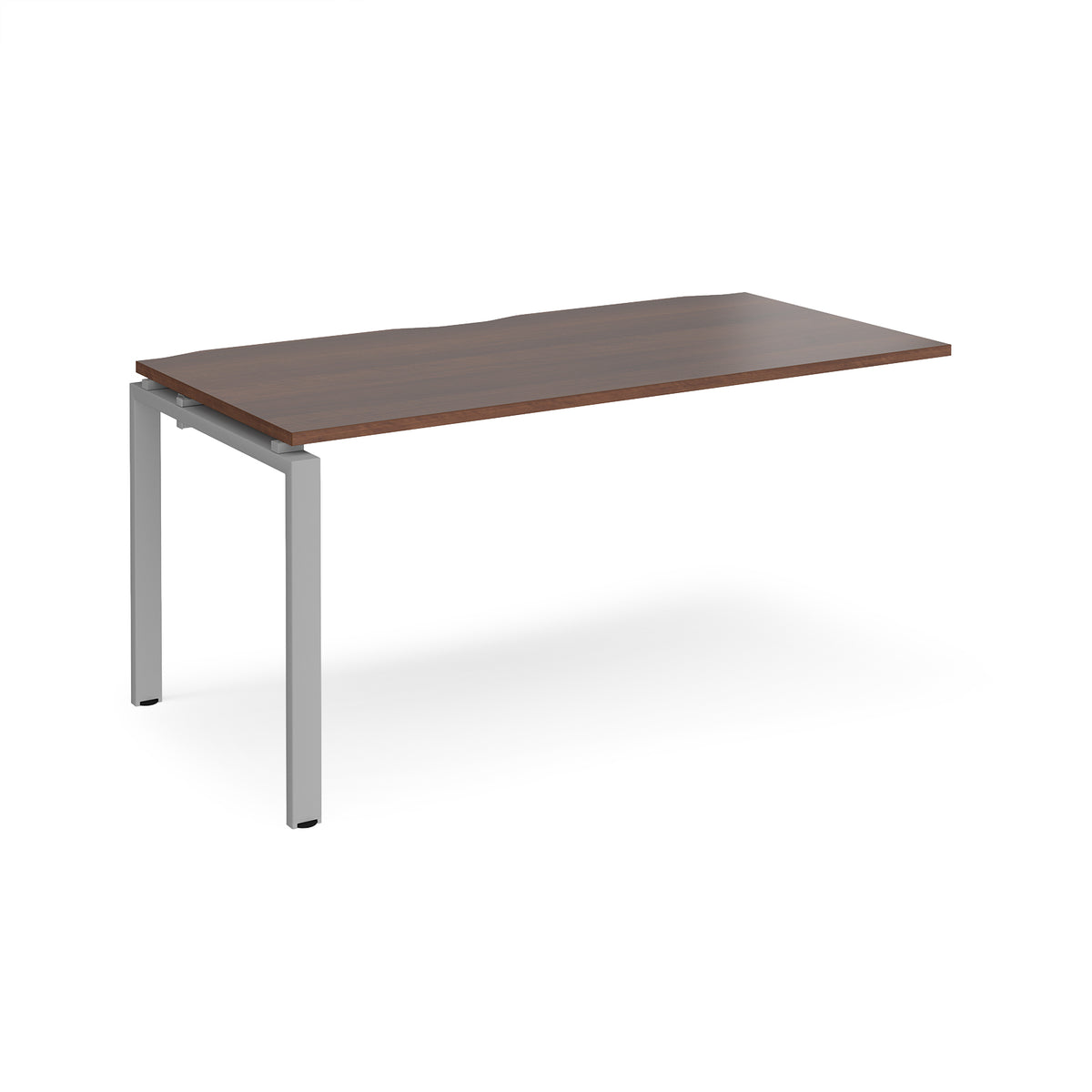 Adapt add on unit single 1600mm x 800mm - silver frame, Walnut top - view 1