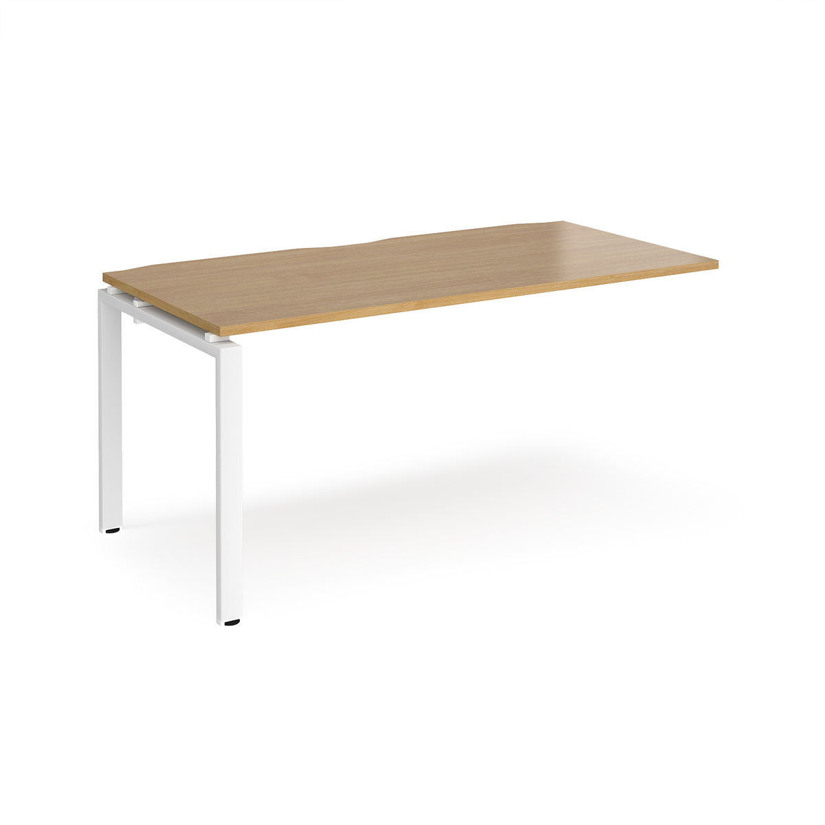 Adapt add on unit single 1600mm x 800mm - white frame, Oak Top - view 1