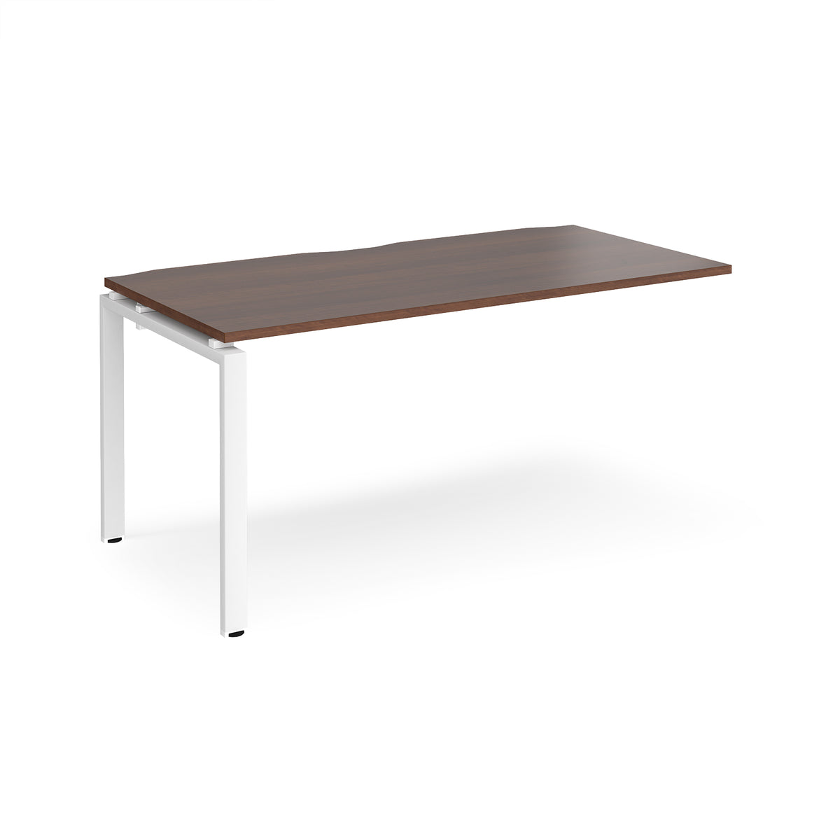 Adapt add on unit single 1600mm x 800mm - white frame, Walnut top - view 1