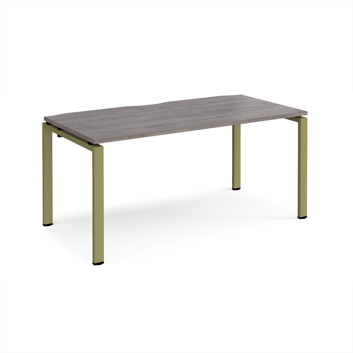 Adapt single desk 1600mm x 800mm - green frame, Grey Oak Top - view 1