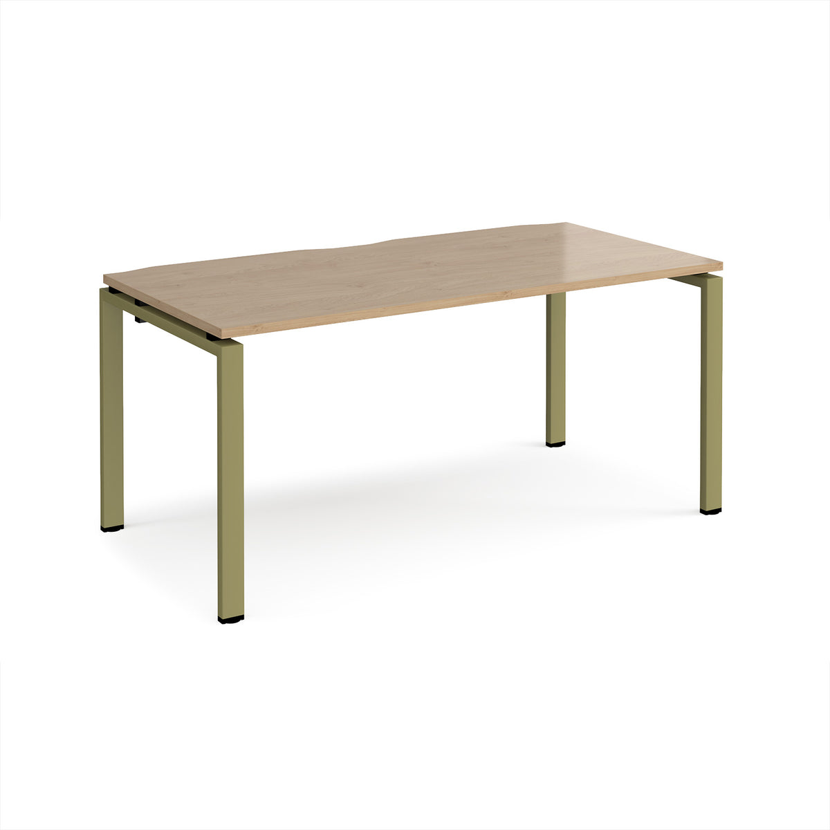 Adapt single desk 1600mm x 800mm - green frame, Kendal Oak Top - view 1