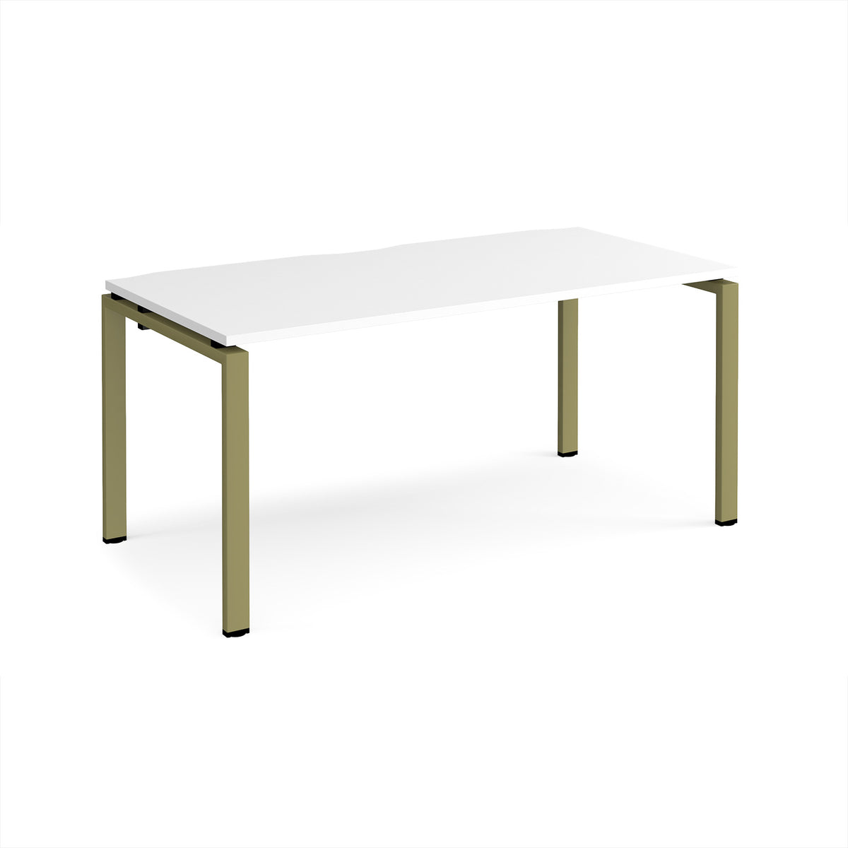 Adapt single desk 1600mm x 800mm - green frame, White Top - view 1