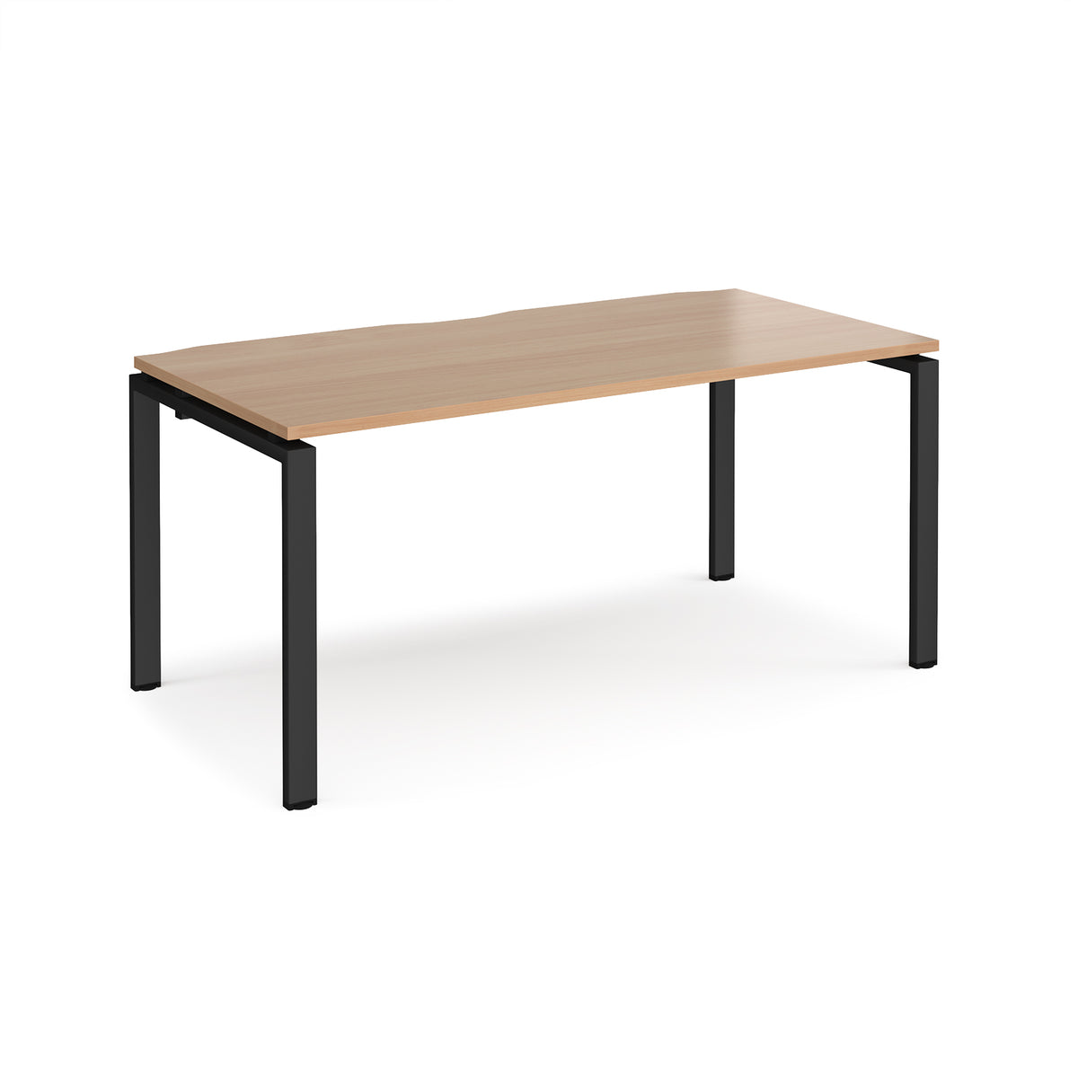 Adapt single desk 1600mm x 800mm - black frame, Beech top - view 1