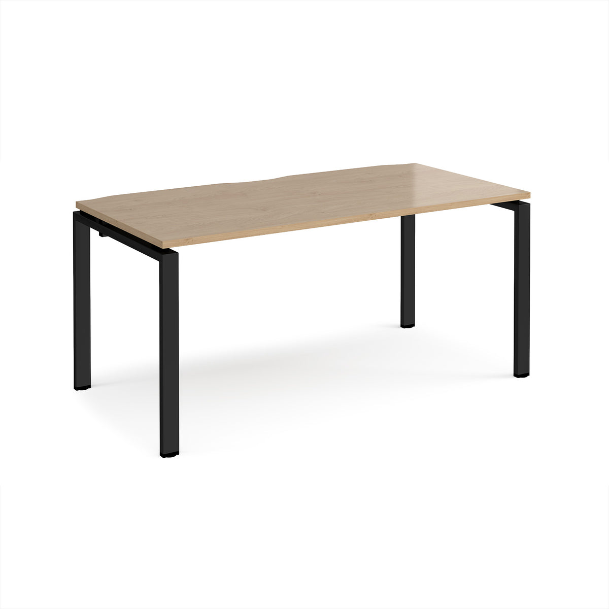Adapt single desk 1600mm x 800mm - black frame, Kendal Oak Top - view 1