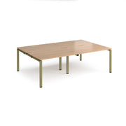 Adapt double back to back desks 2400mm x 1600mm - green frame, Beech top - view 1