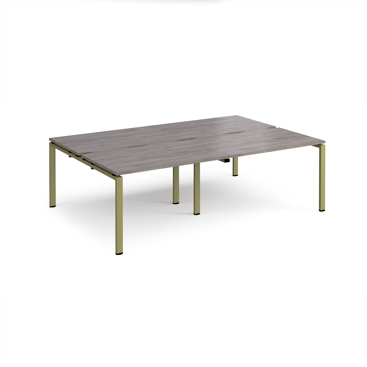 Adapt double back to back desks 2400mm x 1600mm - green frame, Grey Oak Top - view 1