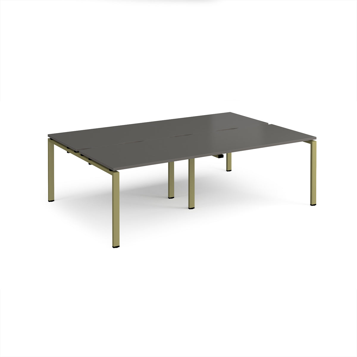 Adapt double back to back desks 2400mm x 1600mm - green frame, storm grey top - view 1