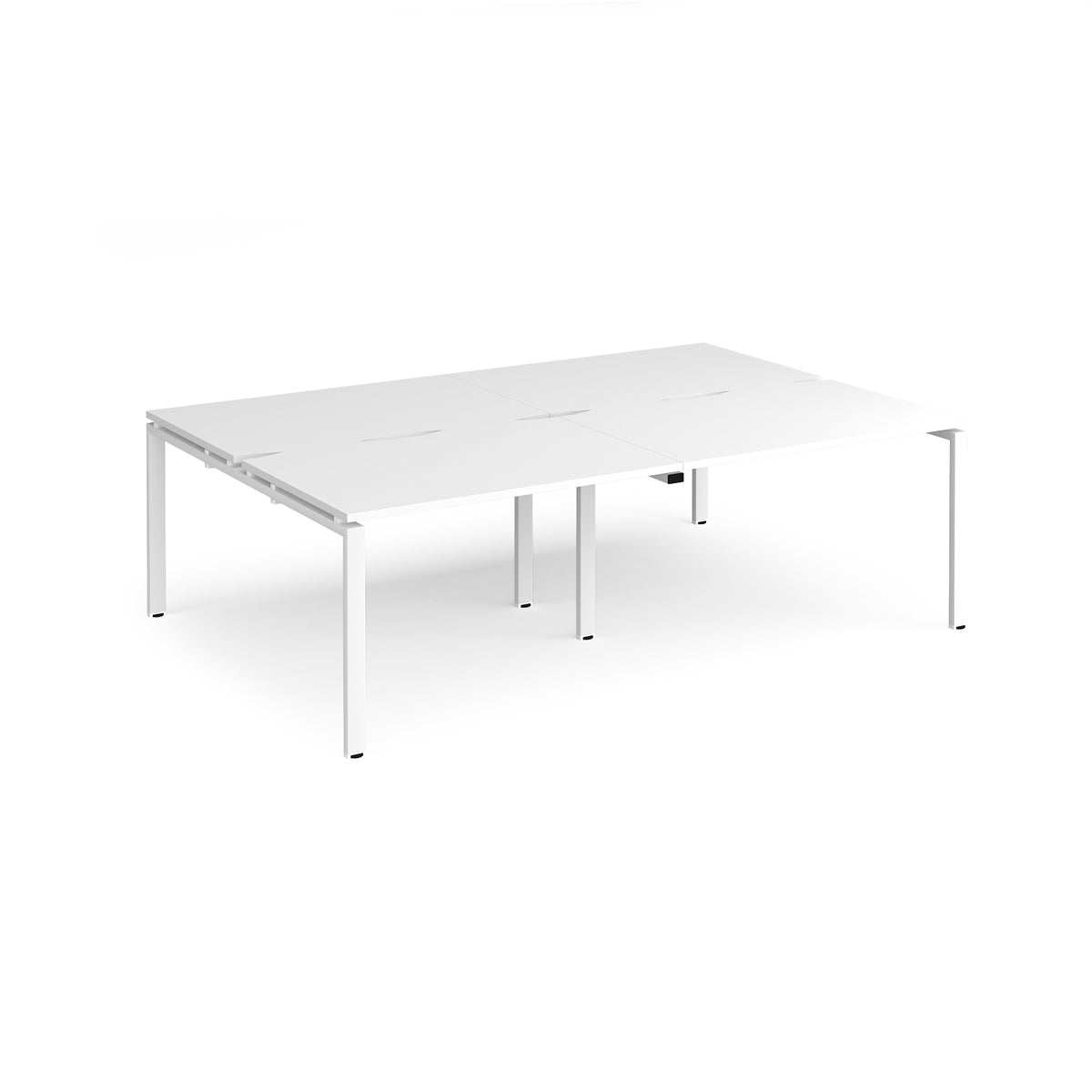 Adapt double back to back desks 2400mm x 1600mm - white frame, White Top - view 1