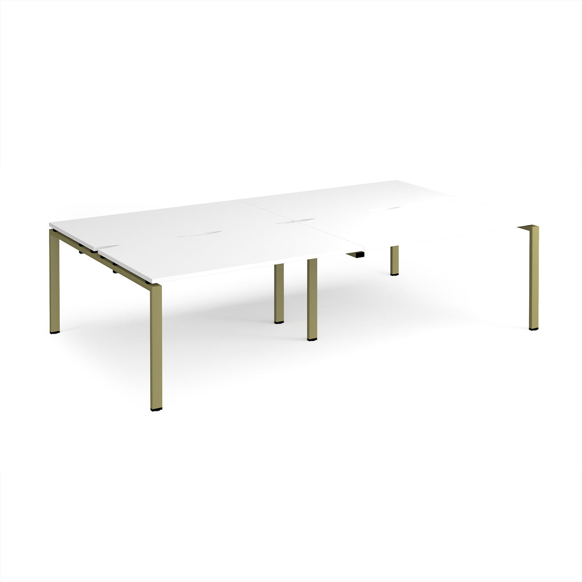 Adapt double back to back desks 2800mm x 1600mm - green frame, White Top - view 1