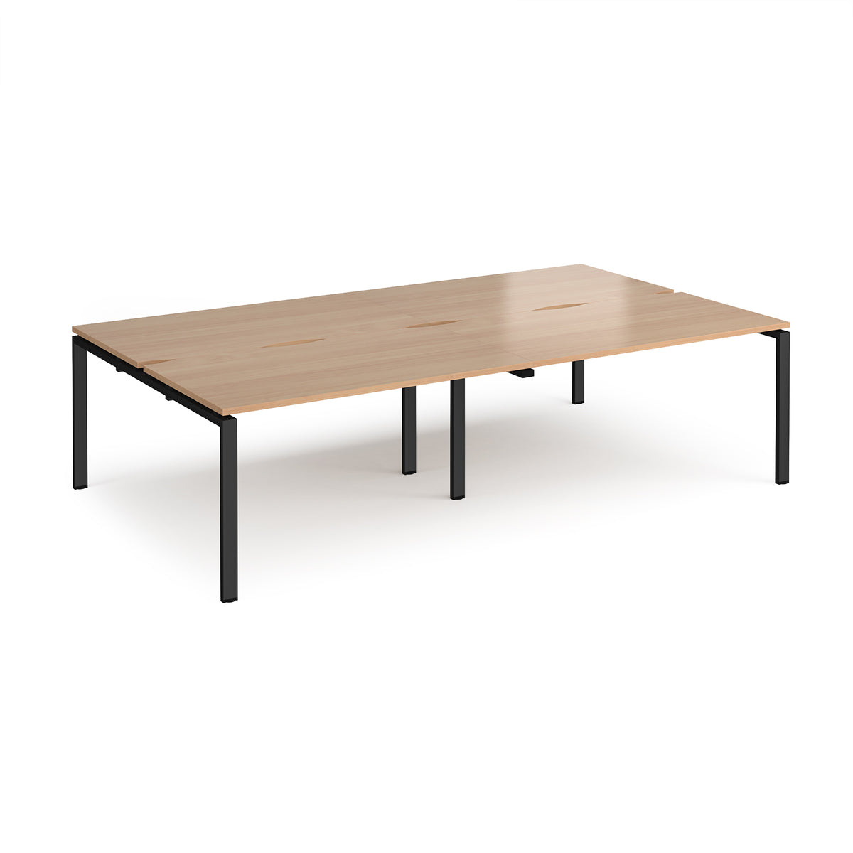 Adapt double back to back desks 2800mm x 1600mm - black frame, Beech top - view 1