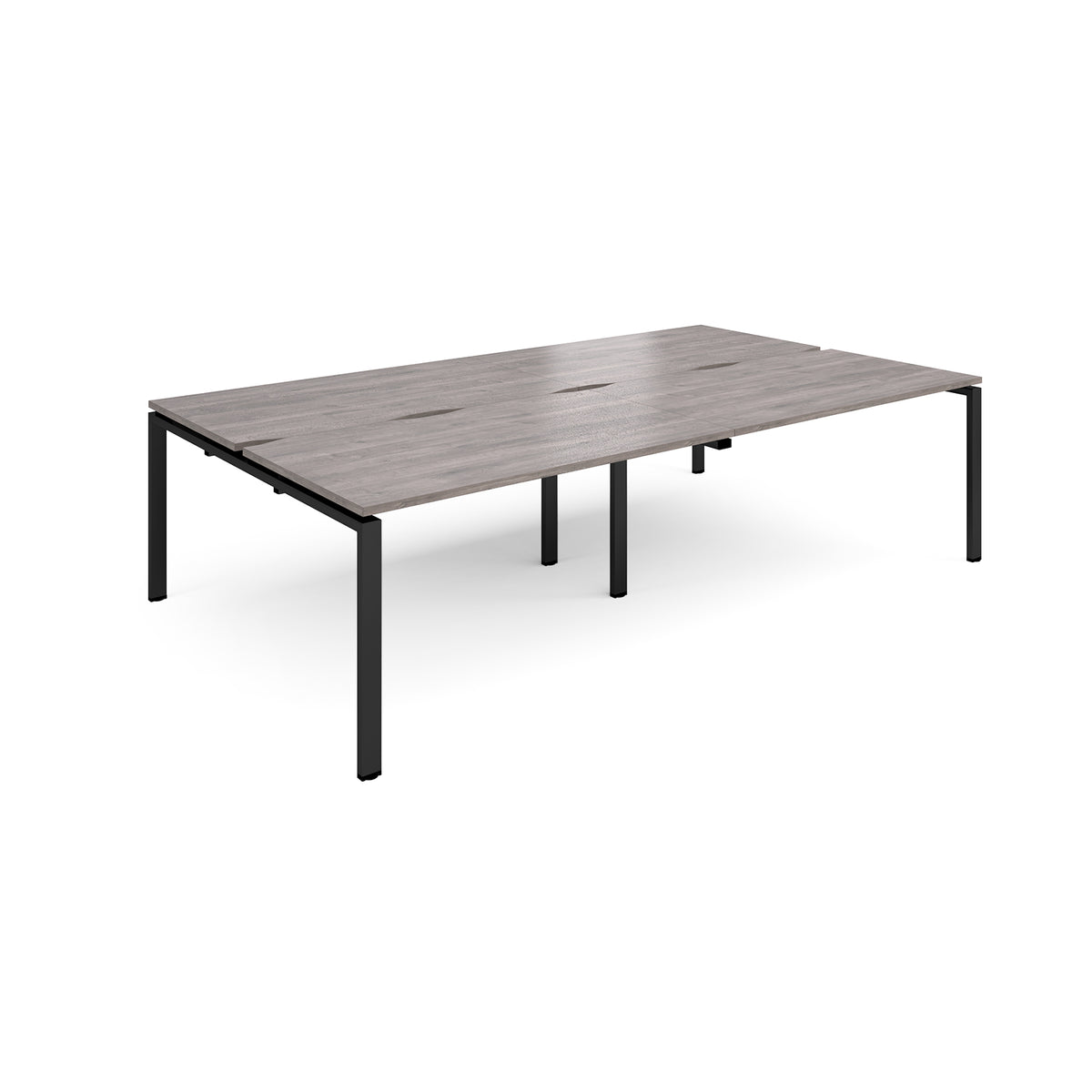 Adapt double back to back desks 2800mm x 1600mm - black frame, Grey Oak Top - view 1