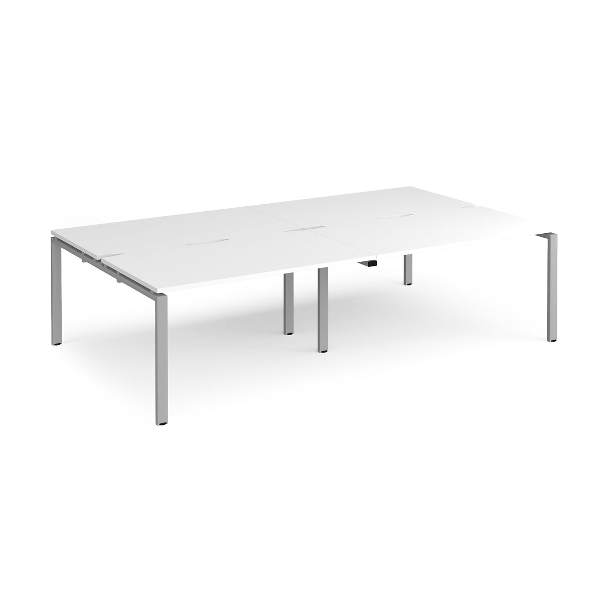 Adapt double back to back desks 2800mm x 1600mm - silver frame, White Top - view 1