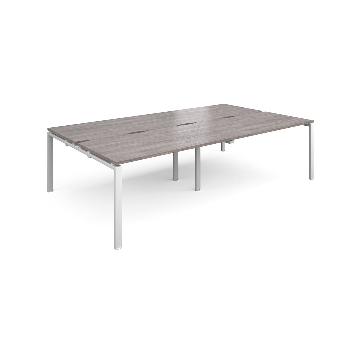 Adapt double back to back desks 2800mm x 1600mm - white frame, Grey Oak Top - view 1