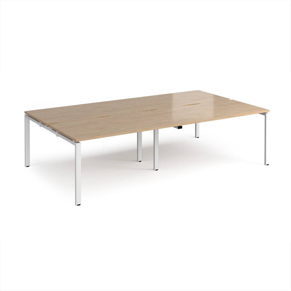 Adapt double back to back desks 2800mm x 1600mm - white frame, Kendal Oak Top - view 1