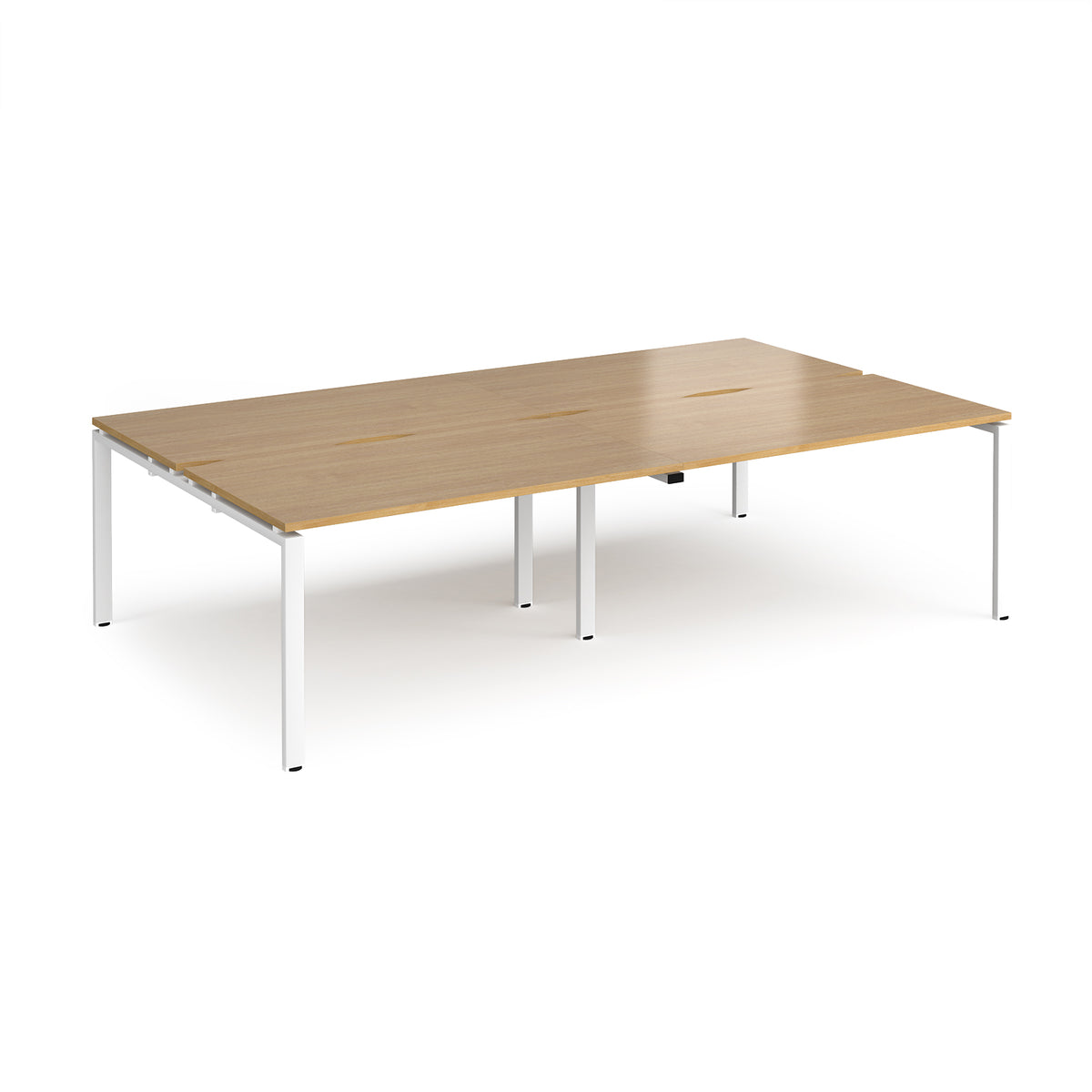 Adapt double back to back desks 2800mm x 1600mm - white frame, Oak Top - view 1