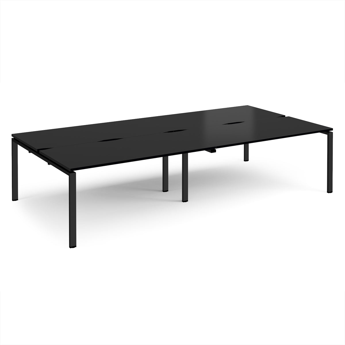 Adapt double back to back desks 3200mm x 1600mm - black frame, black top - view 1