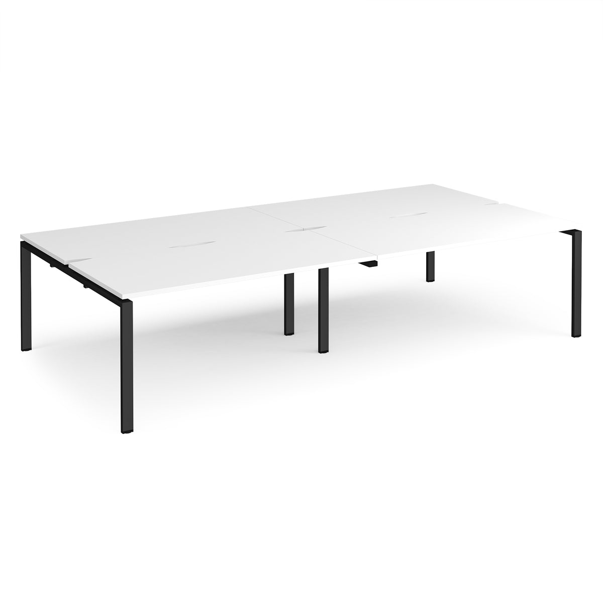 Adapt double back to back desks 3200mm x 1600mm - black frame, White Top - view 1