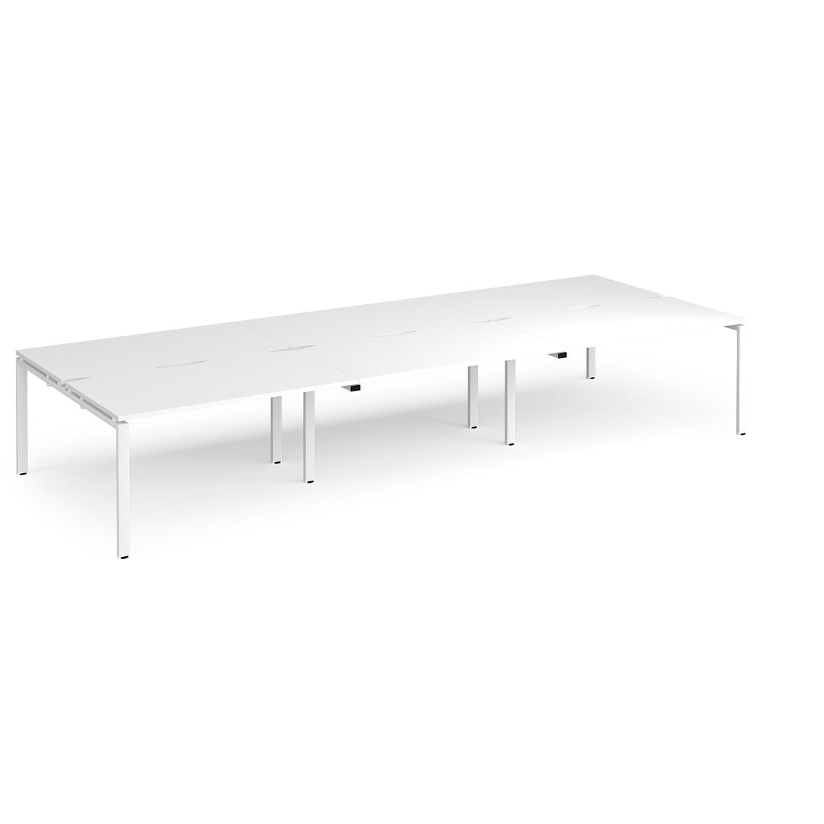 Adapt triple back to back desks 4200mm x 1600mm - white frame, White Top - view 1