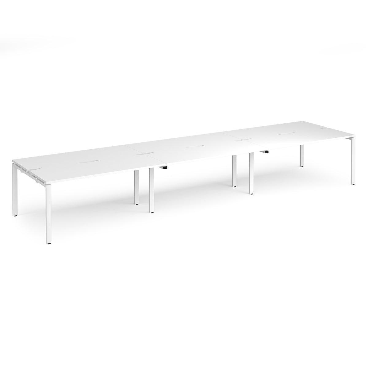 Adapt triple back to back desks 4800mm x 1200mm - white frame, White Top - view 1