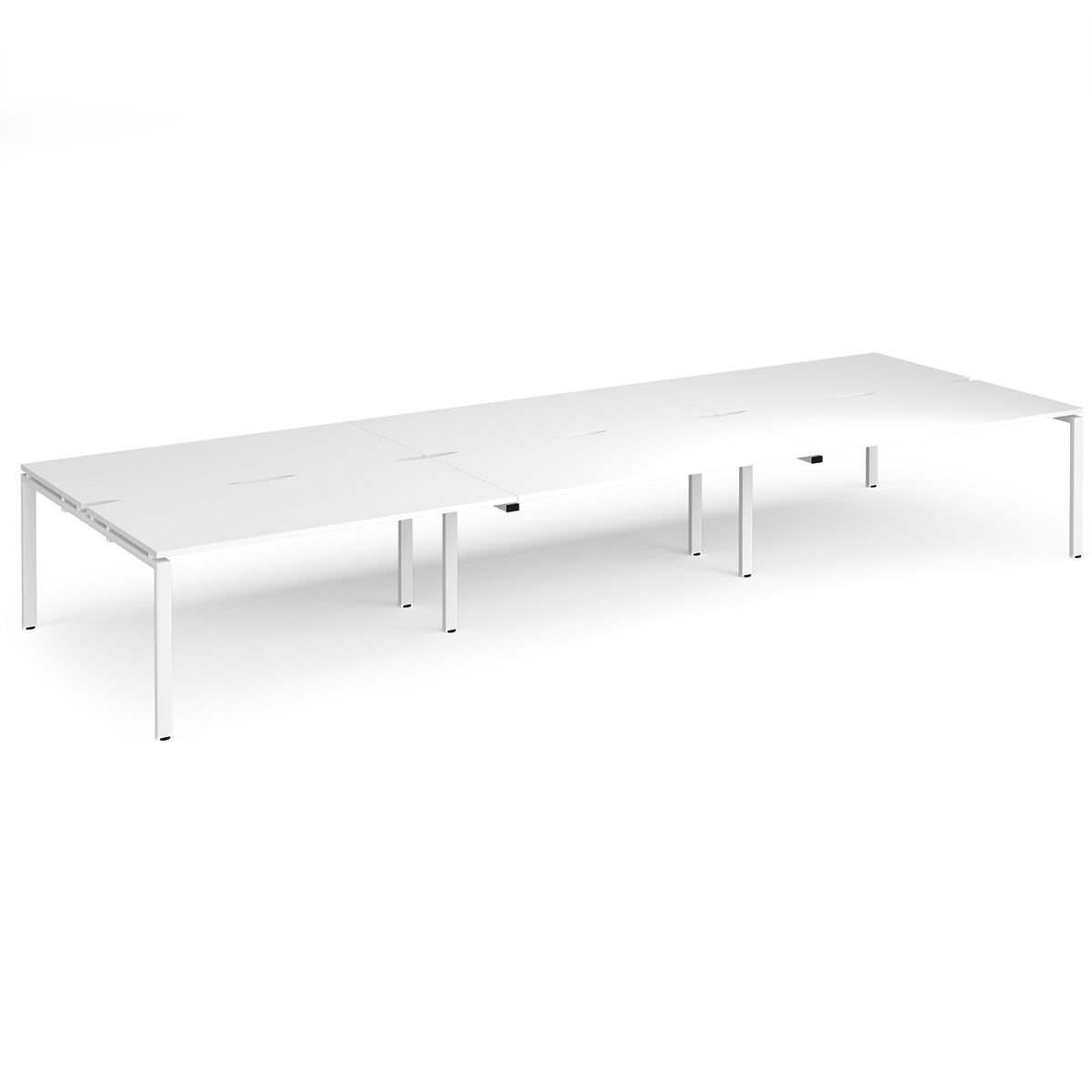 Adapt triple back to back desks 4800mm x 1600mm - white frame, White Top - view 1