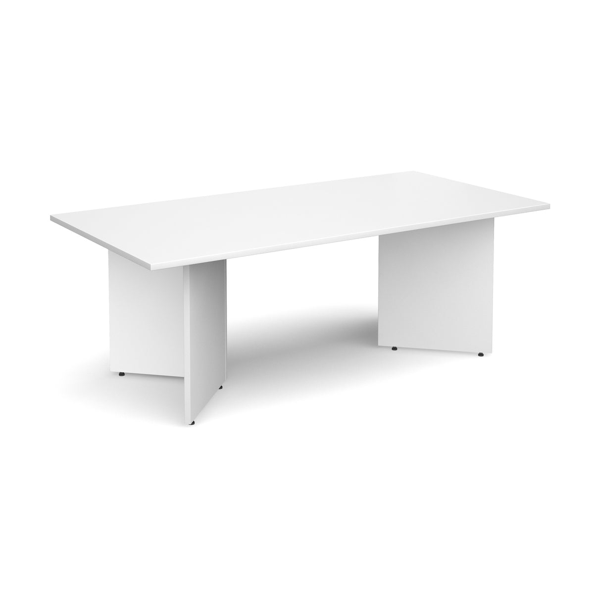 Arrow head leg rectangular boardroom table 2000mm x 1000mm - white - view 1