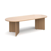 Arrow head leg radial end boardroom table 2400mm x 1000mm - Beech - view 1