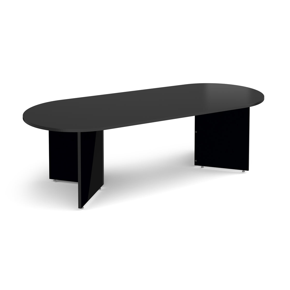 Arrow head leg radial end boardroom table 2400mm x 1000mm - Black - view 1