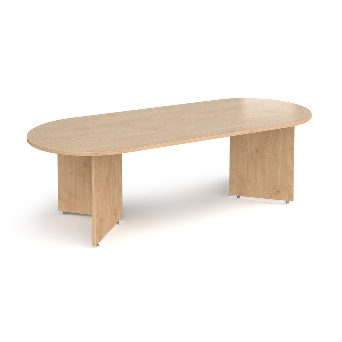 Arrow head leg radial end boardroom table 2400mm x 1000mm - Kendal Oak - view 1
